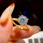 GRA Real 925 Sterling Silver Gorgeous Shiny 2 Carat Zircon Round Ring for Women Engagement Luxury High Quality Fine Jewelry