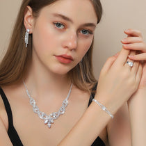 Elegant, exquisite, exaggerated necklace, earring, bracelet, ring, jewelry set, bridal and red carpet event styling accessories