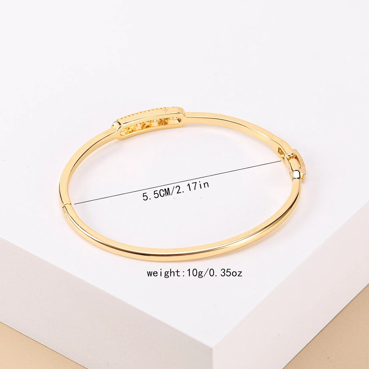 Beaut&Berry Luxurious 18k Gold Plated Bracelet for Women and Men Style Copper Zircon Bangle 2-color for Wife and Friends Gifts Secondary image