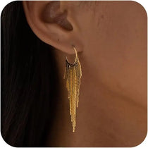 Gold Earrings for Women, 14K Dangle Earrings for Women Trend, Hypoallergenic Long Tassel Drop Chain Delicate Elegant Earrings