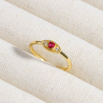 Rose Red Zircon Rings For Women Minimalism 18K Gold Plated Finger Dainty Jewelry Valentine Gifts For Girlfriend anillos mujer