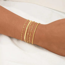 Gold Bracelets for Women, Elegant Adjustable 14K Gold Plated Trendy Minimalist Dainty Bracelet for Everyday Wear