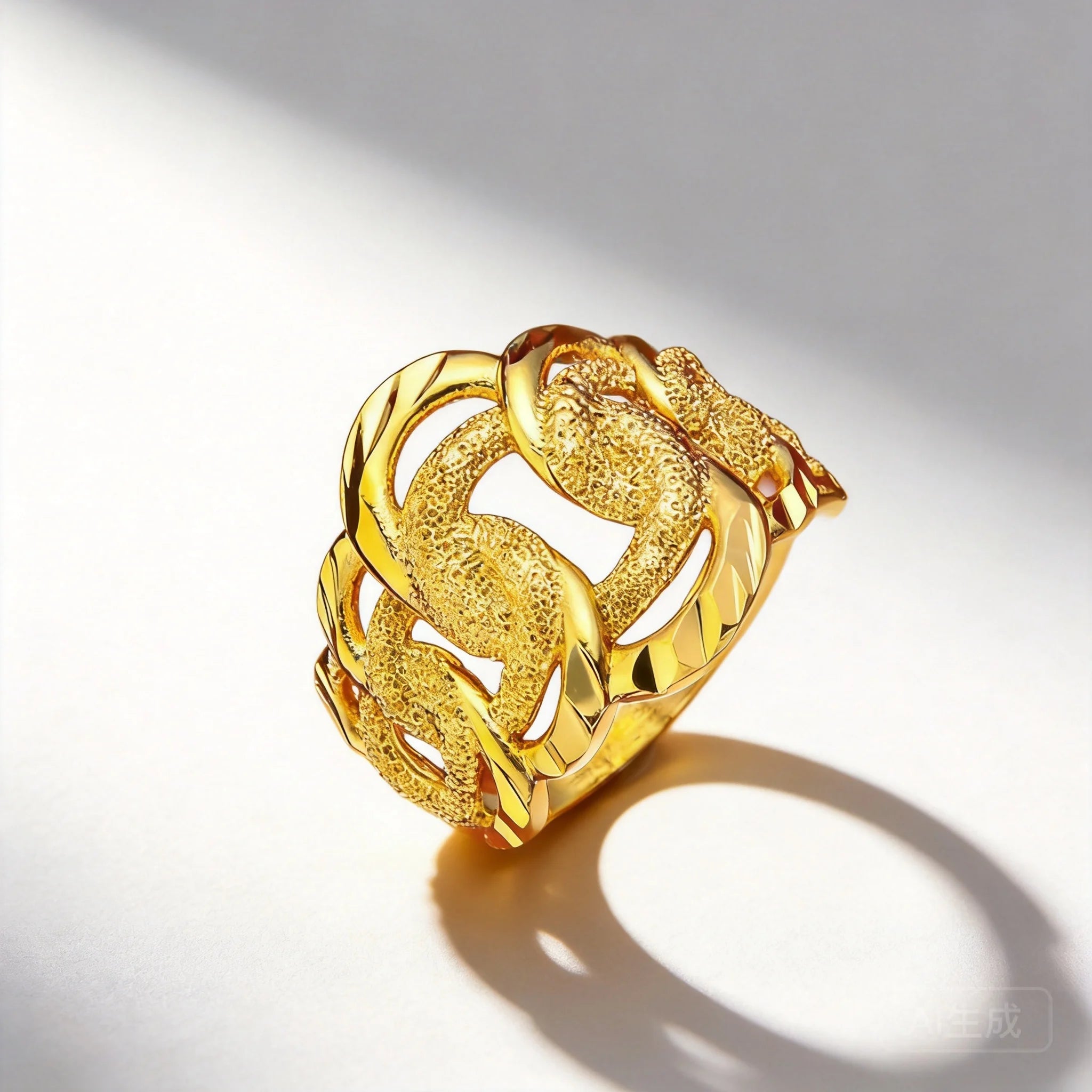 Women's Woven Pattern Gold Tone Open Adjustable Ring Fashion Jewelry For Daily Wear Party Date Gift 5 Optional Styles For Female Main image