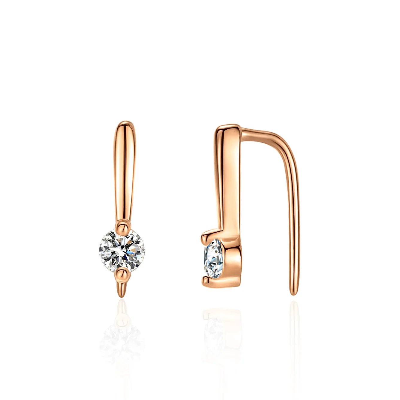 18K gold earrings for women, 10-point earrings, simple style, wedding moissanite PT950, platinum gift earrings