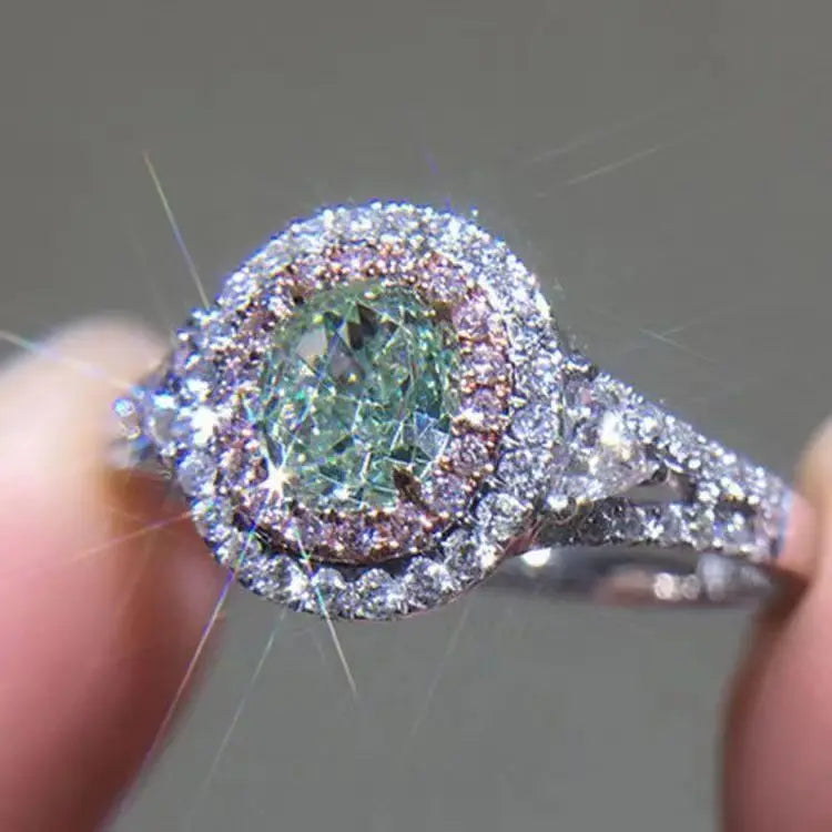 Luxurious Silver Ring for Women with Pink Zirconia Gemstones Fashionable Jewelry Secondary image