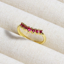 Rose Red Zircon Rings For Women Minimalism 18K Gold Plated Finger Dainty Jewelry Valentine Gifts For Girlfriend anillos mujer