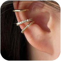Ear Cuff Earrings for Women Non Piercing 14K Gold Plated Trend Cubic Zirconia Earrings Daily Wear Jewelry