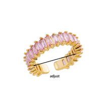 Pink Romantic Rose Rings For Women Elegant Fashion Full Zircon Flower Anillos Gold Color Jewelry Valentine's Day Wife Mama Gift