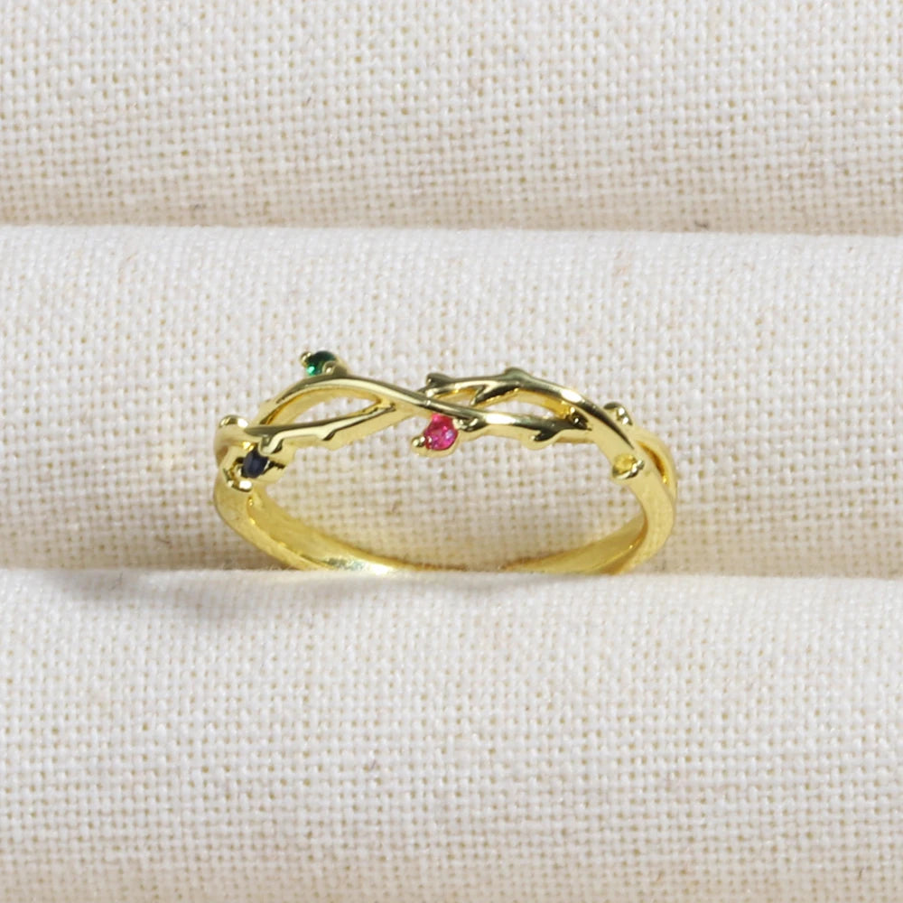 Rose Red Zircon Rings For Women Minimalism 18K Gold Plated Finger Dainty Jewelry Valentine Gifts For Girlfriend anillos mujer