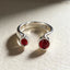 925 Sterling Silver Rings for Women Couple Minimalist Handmade Red Zirocon Ring Fine Jewelry Gift Prevent Allergy
