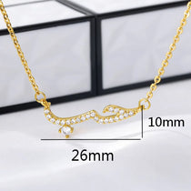 Luxury Shiny Crystal Arabic Love Pendant Necklace For Women Stainless Steel Chain Fashion Vintage Necklace Jewelry Couple Gifts