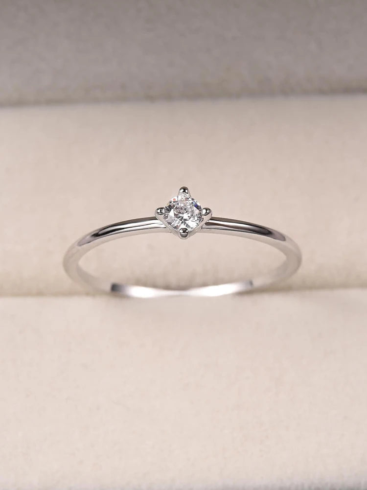 925 Sterling Silver Zircon Simple Round Rings for Women Gift Original Wedding Ring High Quality Gold Color Fine Jewelry Secondary image