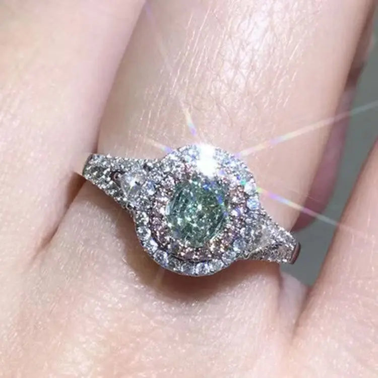 Luxurious Silver Ring for Women with Pink Zirconia Gemstones Fashionable Jewelry