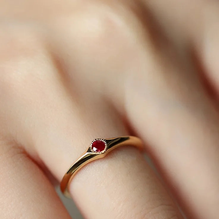 Classic Art Ruby rings for women Slim Stacked Style Light Luxury Retro fine Red Ring Suitable for Daily Wearing Jewelry Gifts Secondary image