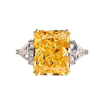 Luxury Geometric Big Square Stone Rings For Women Silver Color Charm Pink Yellow Zircon Wedding Bands Index Finger Party Jewelry