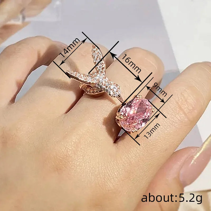 European and American Exaggerated Bird Ring for Women with Adjustable and Fresh Opening, Elegant and Unique Jewelry Accessories