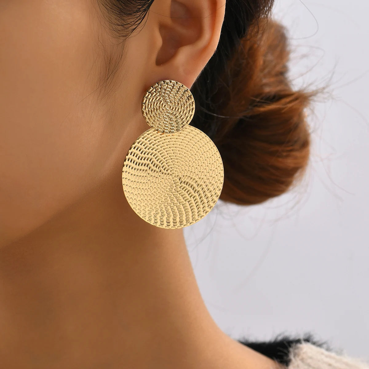 Aretes De Mujer Bohemia Trendy Geometric Metal Round Earrings For Women Fashion Wedding Jewelry Main image