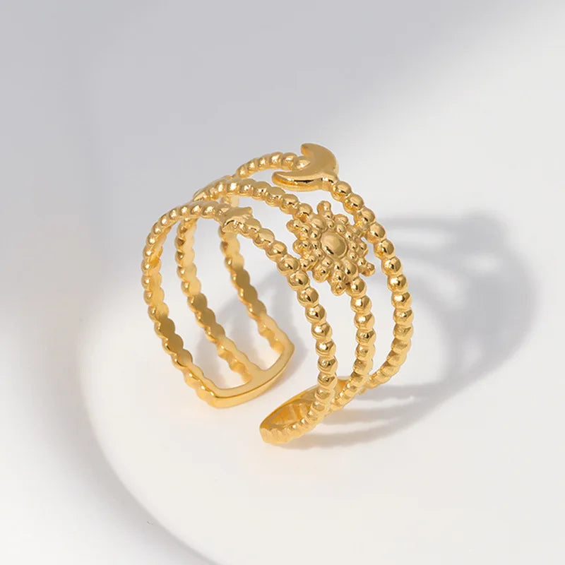 New Flower Ring for Women Simple Temperament Party Fashion Trendy Charm Waterproof Jewelry Gifts Wholesale