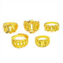Women's Woven Pattern Gold Tone Open Adjustable Ring Fashion Jewelry For Daily Wear Party Date Gift 5 Optional Styles For Female