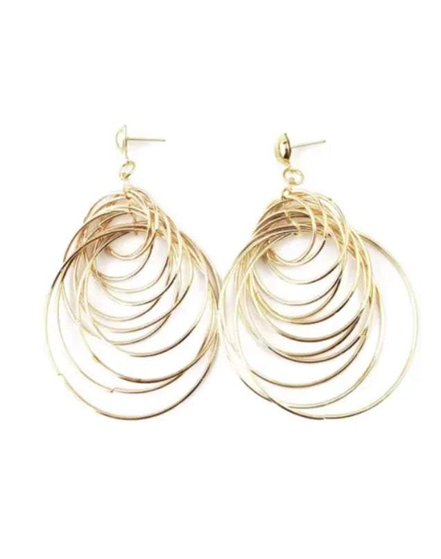 Earrings for women crystal oorbellen hangers statement chain pendientes largos ear circle tassel trendy geometric Euro-American