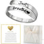 Just Breathe Heart Ring for Women Men, Stainless Steel Spiral Wrap Healing Rings, Inspirational Heart felt Gifts with Box