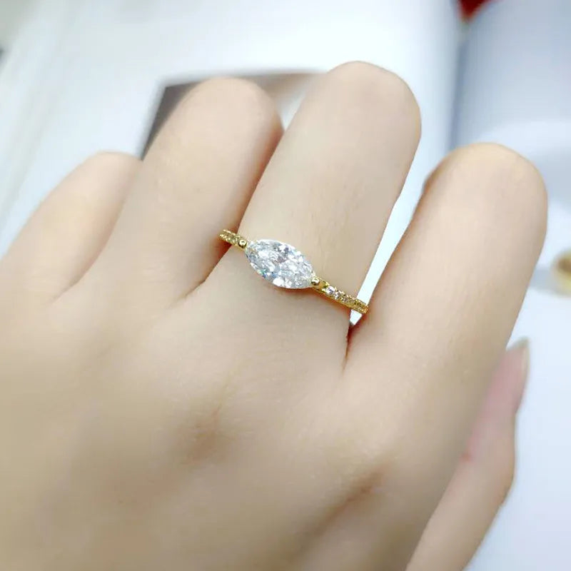 Wedding Rings For Women Simple Elegant Oval Zircon Light Gold Color Party Finger Ring Gift Fashion Jewelry R870 Secondary image