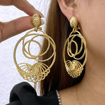 Earrings For Women Luxury  Hollow Out Drop Earrings Wedding Party Gift Women Accessories Daily Wear 2PCS Set