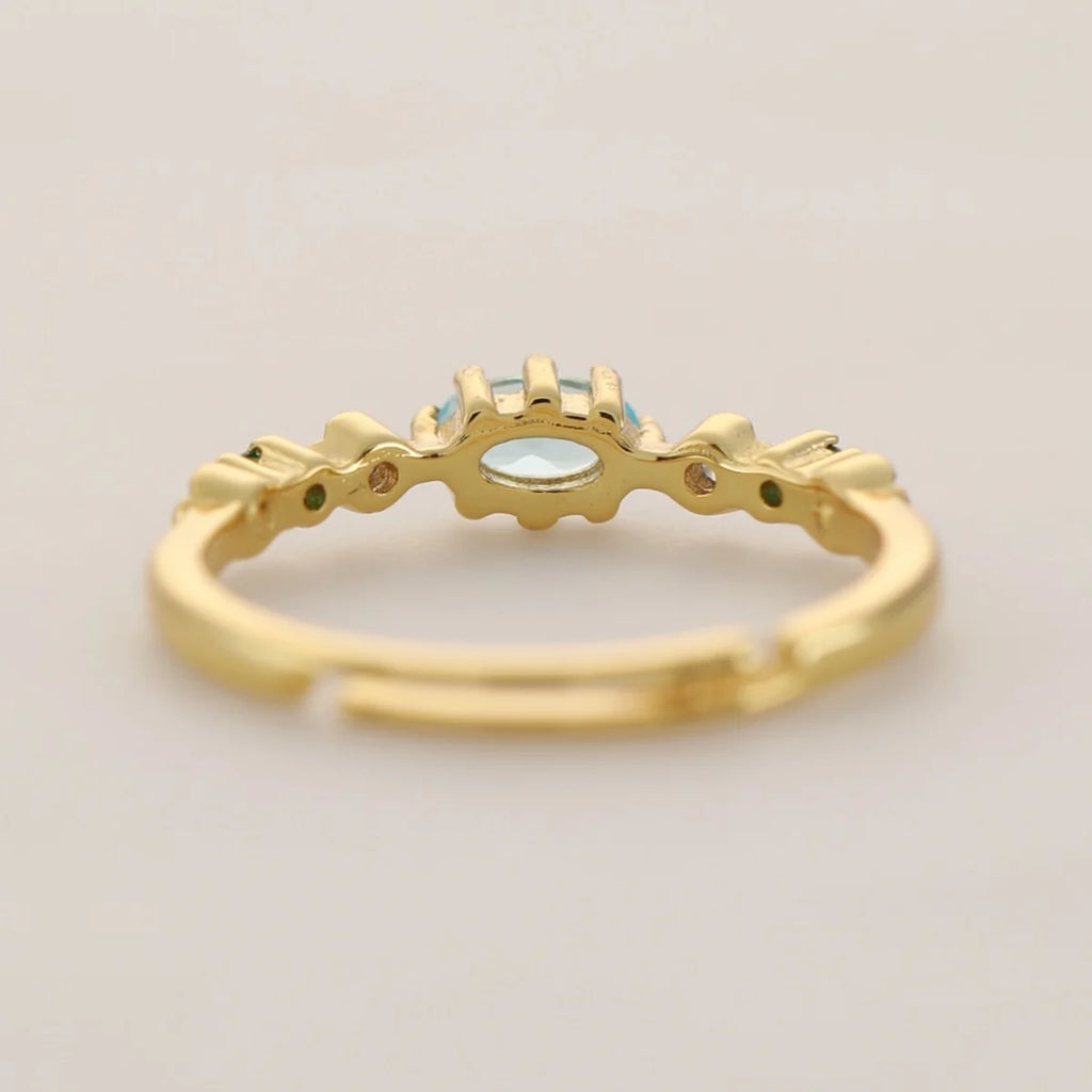 S925 Sterling Silver Ring for Women: Sparkling Art Zircon Inlaid, 18k Gold Plating，Elegant Gift Jewelry