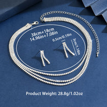 Elegant Women's Jewelry Set Zinc Alloy Chain Necklace Earrings Perfect for Weddings Parties Festivals All Season Wear