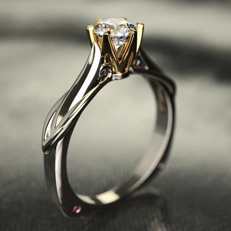 18K Gold Ring for Women Natural Zircon Rings with Gemstones Beautiful Jewelry Couples Wedding Rings Main image