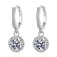925 Sterling Silver 1 Carat Moissanite Round Earrings for Women Luxury Evening Style