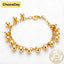 18K Gold Plated Delicate Glossy Beaded Bracelet for Women, Fashionable Gift, Jewelry, Wedding Party Accessories