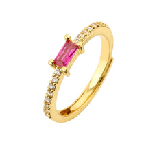 Simple Rectangle Ring For Women Female Cute Finger Rings Birthday Gift For Girlfriend Fashion Zircon Stone Jewelry