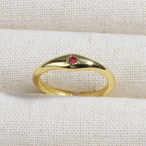 Rose Red Zircon Rings For Women Minimalism 18K Gold Plated Finger Dainty Jewelry Valentine Gifts For Girlfriend anillos mujer