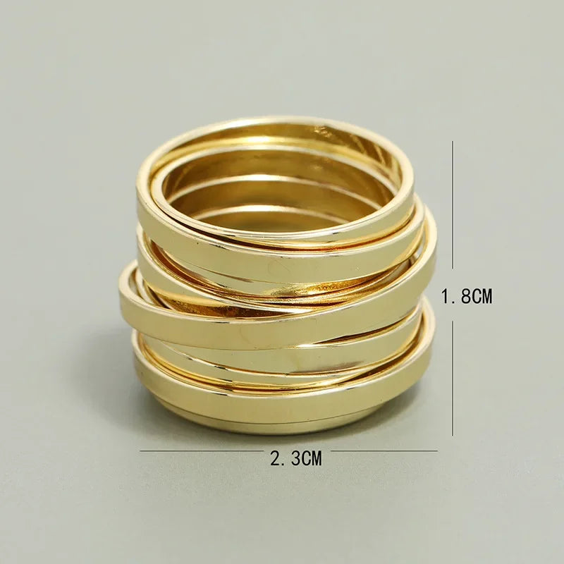 Multi Layer Wide Ring for Women Minimalist Medium-Sized Rings Secondary image