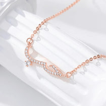 Luxury Shiny Crystal Arabic Love Pendant Necklace For Women Stainless Steel Chain Fashion Vintage Necklace Jewelry Couple Gifts
