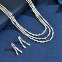 Elegant Women's Jewelry Set Zinc Alloy Chain Necklace Earrings Perfect for Weddings Parties Festivals All Season Wear