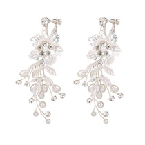 Elegant Floral Earrings for Women Pearl & Crystal Bridal Jewelry - Bohemian Wedding Accessories - Luxury Everyday To Formal Wear
