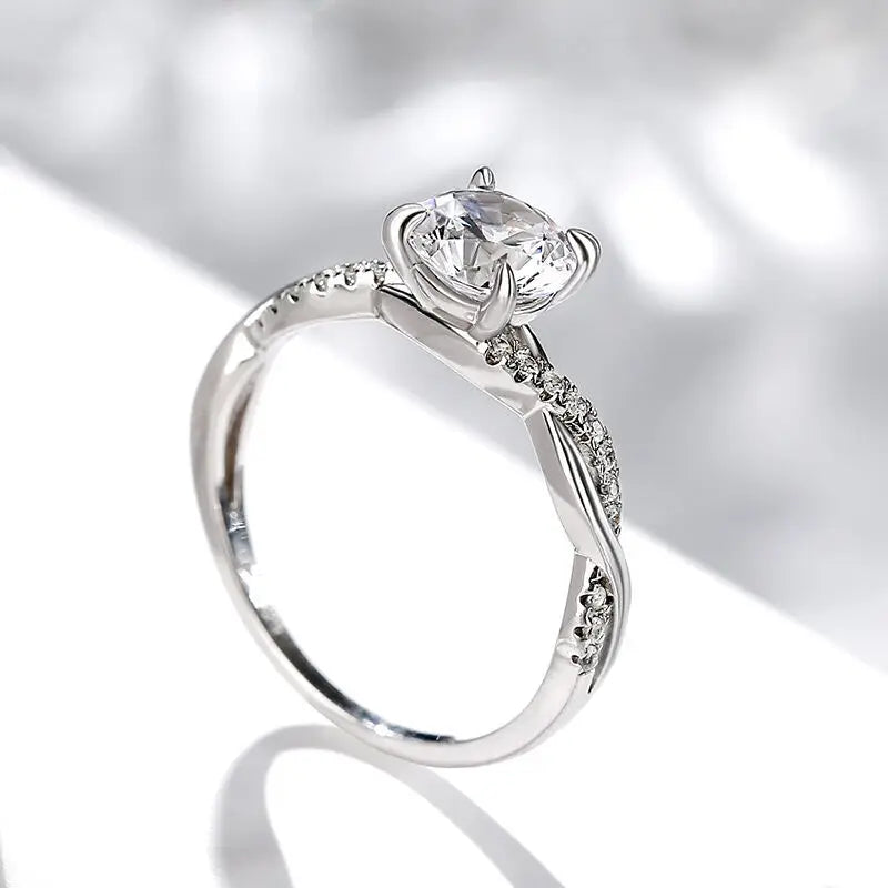 Wedding Ring For Women |Gold Plated Two-color Diamond Ring |  Engagement Ring