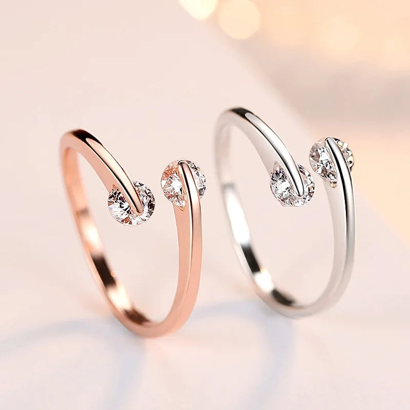 Wedding Rings For Women Zircon Crystal Engagement Dainty Women's Ring Korean Fashion Accessories Jewelry Gift For Lover R007
