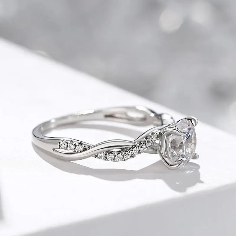 Wedding Ring For Women |Gold Plated Two-color Diamond Ring |  Engagement Ring Secondary image