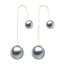 Fashion Earrings for Women U-Shaped Double Sided Faux Pearl Gold Plated Ear Dangle Jewelry