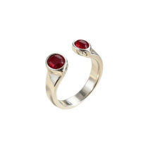 925 Sterling Silver Rings for Women Couple Minimalist Handmade Red Zirocon Ring Fine Jewelry Gift Prevent Allergy