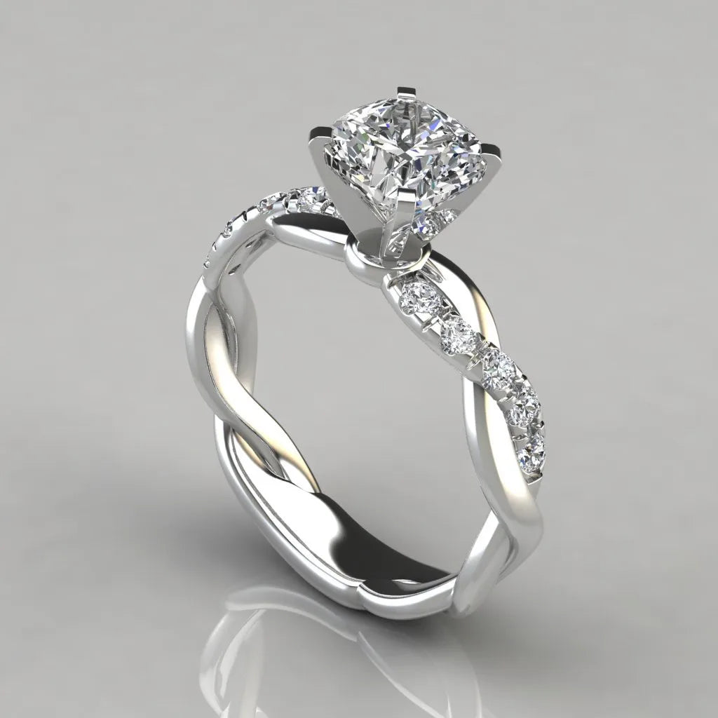 Wedding Ring For Women |Gold Plated Two-color Diamond Ring |  Engagement Ring