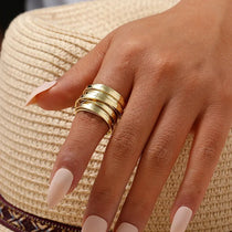 Multi Layer Wide Ring for Women Minimalist Medium-Sized Rings