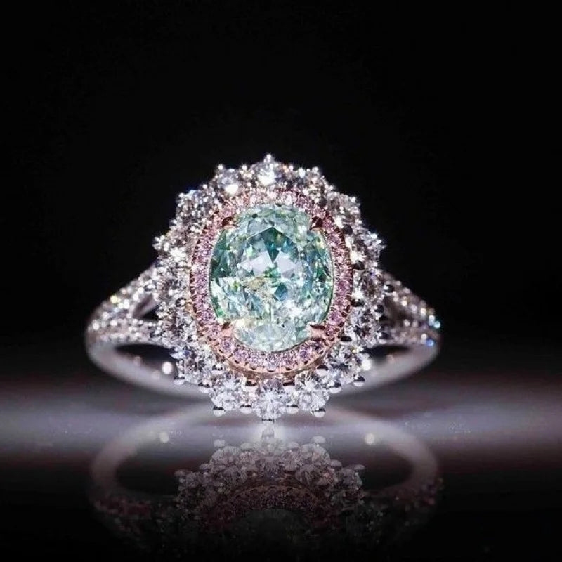 Luxurious Silver Ring for Women with Pink Zirconia Gemstones Fashionable Jewelry Main image
