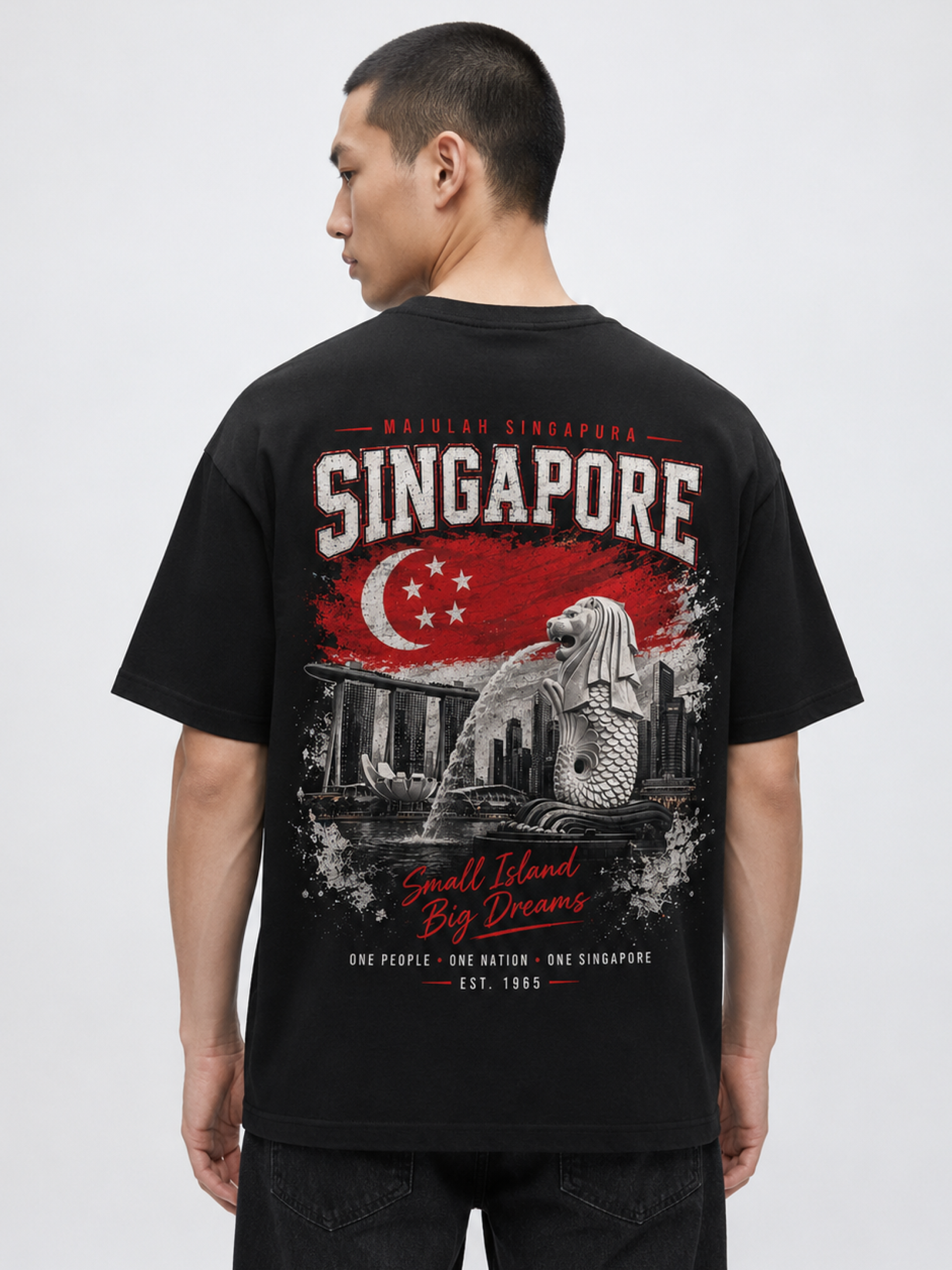 Singapore Oversized T-Shirt – Country Pride Unisex Graphic Tee