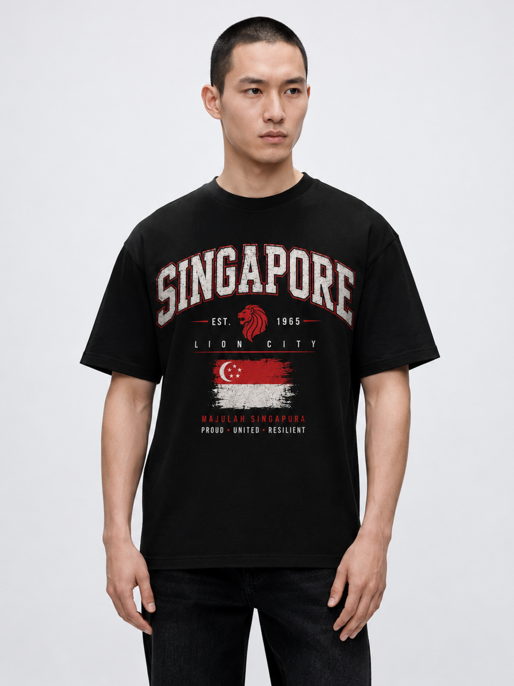 Singapore Oversized T-Shirt – Country Pride Unisex Graphic Tee