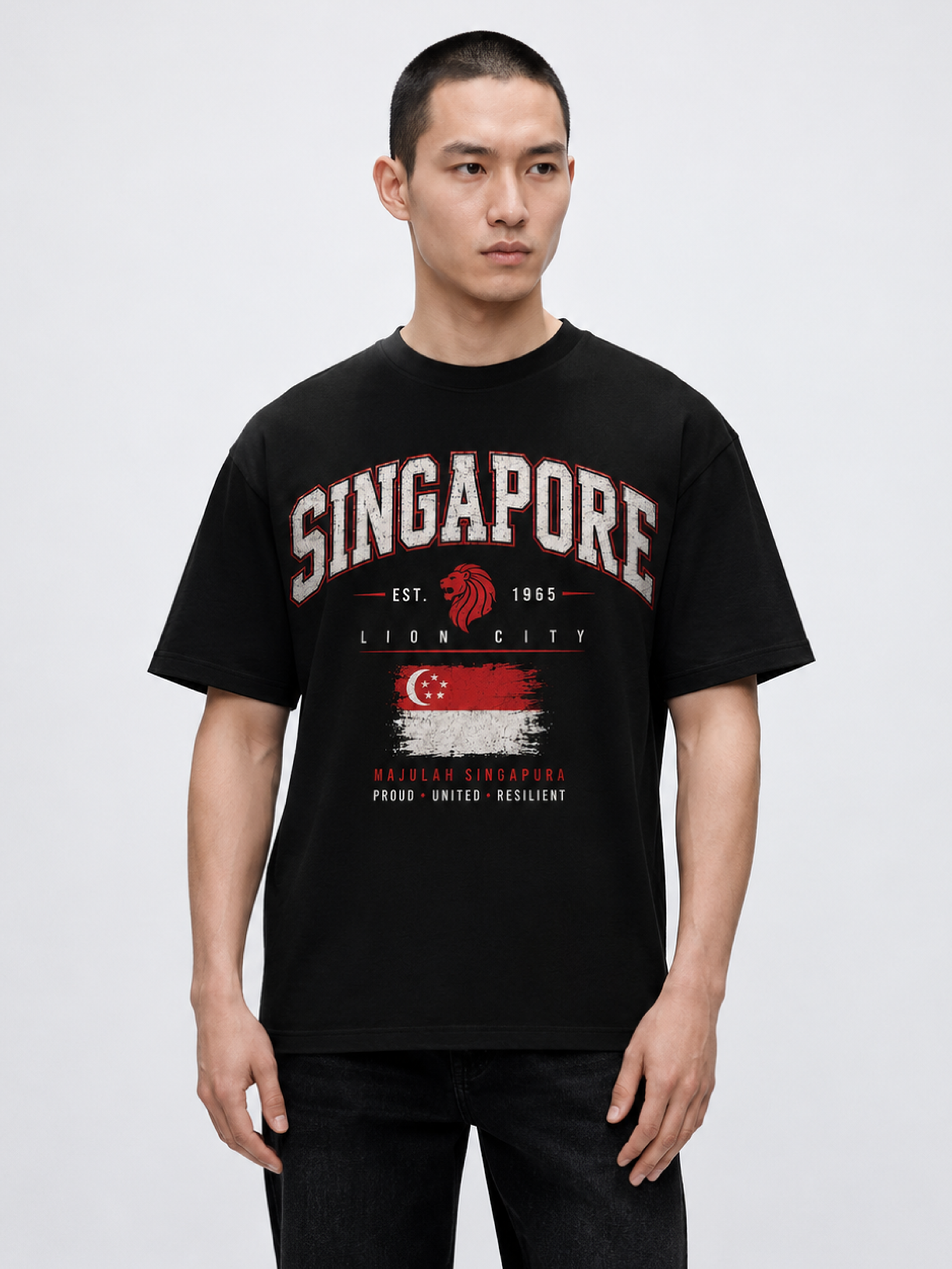 Singapore Oversized T-Shirt – Country Pride Unisex Graphic Tee