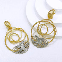 Earrings For Women Luxury  Hollow Out Drop Earrings Wedding Party Gift Women Accessories Daily Wear 2PCS Set